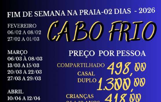 CABO FRIO  - SEXTA A DOMINGO  - BAIXA 